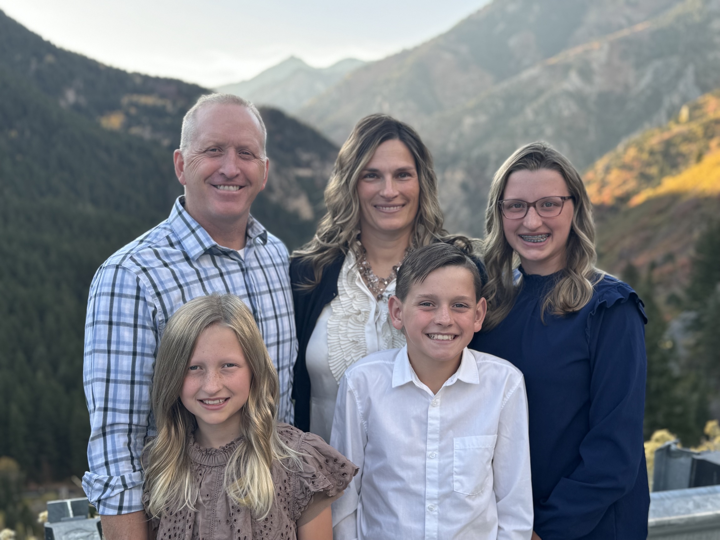 Erin Longacre with her husband, Chris, and their three children